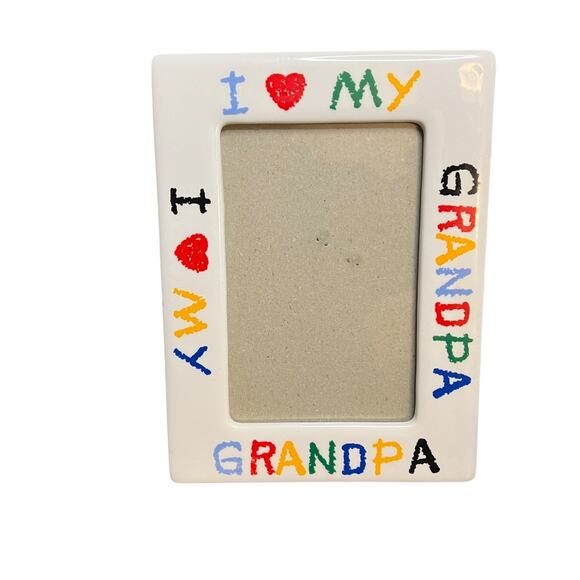 Vintage I Love My Grandpa Ceramic Picture Frame 4x6” Photo Child Gift Memories - Picture 4 of 9